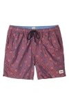 Scotch & Soda Diamond Swim Trunks In Light Pastel Red