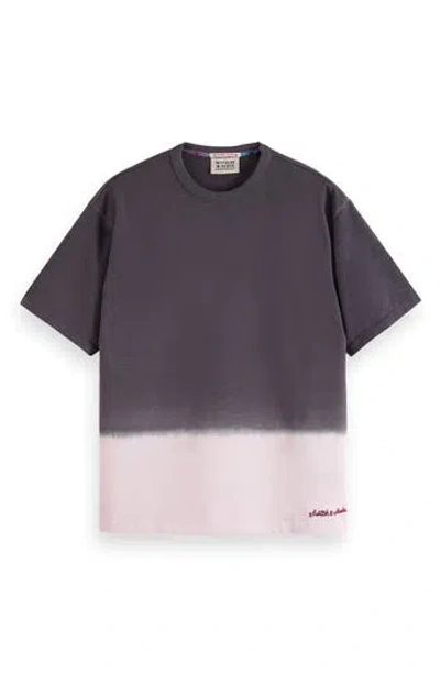 Scotch & Soda Dip Dye T-shirt In Medium Grey