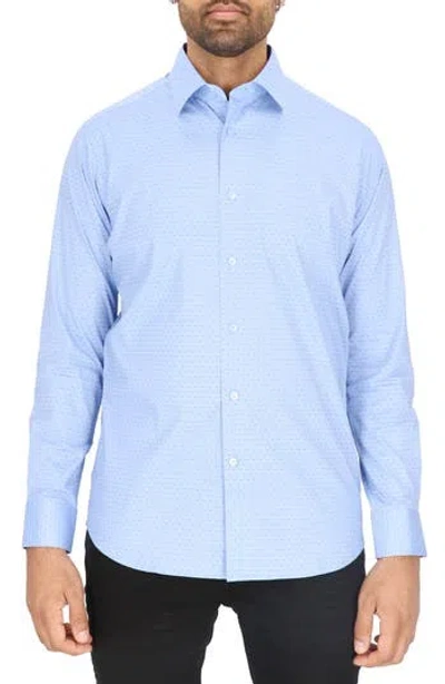 Scotch & Soda Dot Print Modern Fit Dress Shirt In Blue