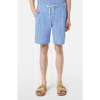 Scotch & Soda Embroidered Eyelet Cotton Bermuda Shorts In Sky Blue
