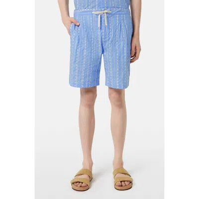 Scotch & Soda Embroidered Eyelet Cotton Bermuda Shorts In Sky Blue