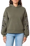 Scotch & Soda Embroidered Hooded Sweatshirt In Deep Depths -stitched Floral