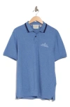 Scotch & Soda Embroidered Logo Piqué Polo In Smart Blue Heather
