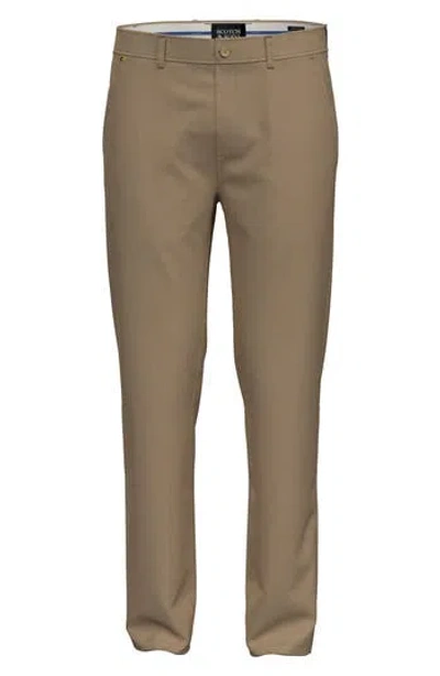 Scotch & Soda Essentials Stuart Stretch Cotton Chino Pants In Sea Stone