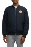 Scotch & Soda Evlon Reversible Faux Shearling Bomber Jacket In Black