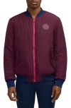 Scotch & Soda Men's Reversible Bomber Jacket In Dark Grape