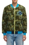 Scotch & Soda Evlon Reversible Faux Shearling Bomber Jacket In Night