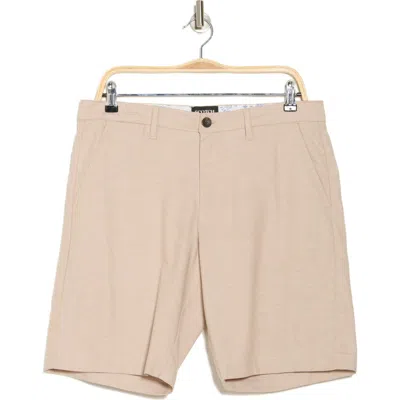 Scotch & Soda Flat Front Stretch Cotton Shorts In Tannin