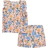 Scotch & Soda Flutter Sleeve Top & Shorts Set In Impatiens Pink