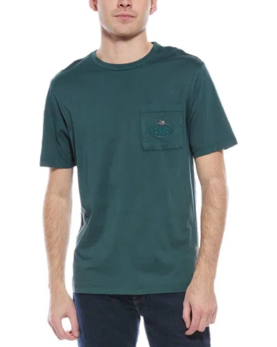 Scotch & Soda Garment-dyed Pocket T-shirt In Green