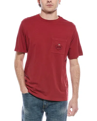 Scotch & Soda Garment-dyed Pocket T-shirt In Red