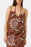 Scotch & Soda Gathered Strappy Tank In Inky Sun Brown