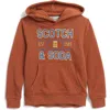 Scotch & Soda Big Boys Graphic Fleece Hoodie In Dark Brown