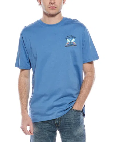 Scotch & Soda Graphic T-shirt In Blue