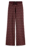 Scotch & Soda Jacquard Knit Pants In Dark Bordeaux