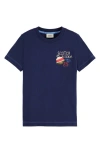 Scotch & Soda Kids' Buoy Cotton Graphic T-shirt In Navy