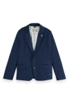 Scotch & Soda Kids' Classic Cotton Twill Blazer In Night