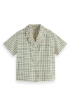 Scotch & Soda Kids' Geo Print Camp Shirt In Doubles Net