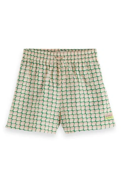 Scotch & Soda Kids' Geo Print Drawstring Shorts In Doubles Net