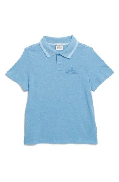 Scotch & Soda Kids' Heathered Cotton Piqué Polo In Riviera