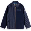 Scotch & Soda Kids' In-between Felted Coach's Jacket In Navy