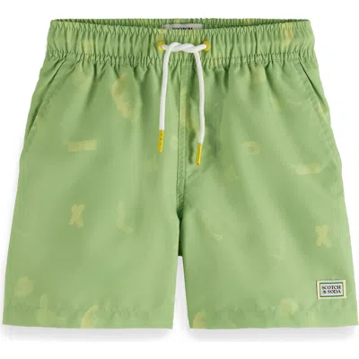 SCOTCH & SODA SCOTCH & SODA KIDS' MAGIC PRINT MID LENGTH SWIM TRUNKS