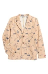 Scotch & Soda Kids' Print Blazer In Ginger Root