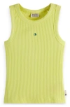 Scotch & Soda Girls' Ribbed Tank Top - Little Kid, Big Kid In Tennis Ball Yellow