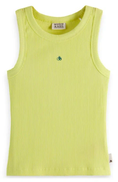 Scotch & Soda Girls' Ribbed Tank Top - Little Kid, Big Kid In Tennis Ball Yellow