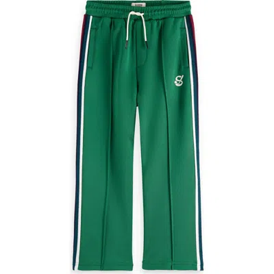 Scotch & Soda Kids' Straight Fit Tricot Track Pants In Bright Green