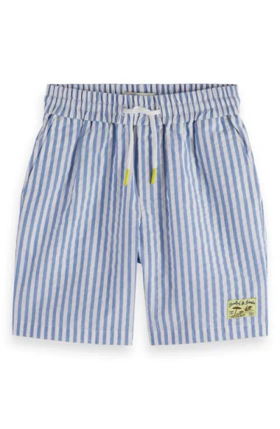 SCOTCH & SODA SCOTCH & SODA KIDS' STRIPE COTTON SEERSUCKER BERMUDA SHORTS