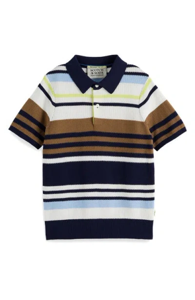 Scotch & Soda Boys' Structured Knit Polo - Little Kid, Big Kid In Multi Stripe
