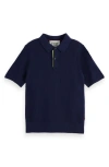 Scotch & Soda Boys' Structured Knitted Polo - Little Kid, Big Kid In Navy