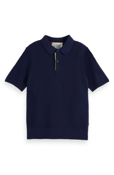 Scotch & Soda Boys' Structured Knitted Polo - Little Kid, Big Kid In Navy