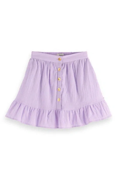 Scotch & Soda Kids' Textured Cotton Skirt In Bright Lavender