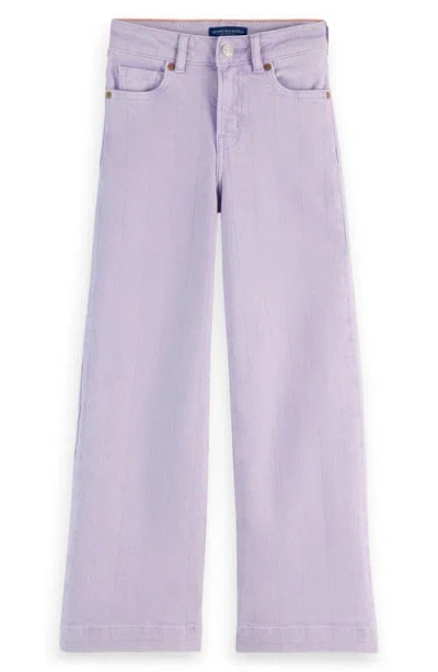 Scotch & Soda Kids' The Wave Wide Leg Jeans In Bright Lavender
