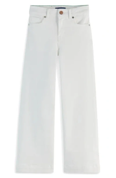 Scotch & Soda Kids' The Wave Wide Leg Jeans In Tennis White