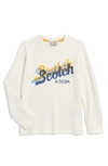 Scotch & Soda Big Boys Long Sleeve Thermal Graphic Tee In White/pastel