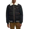 Scotch & Soda Kive Faux Shearling Collar Water Repellent Puffer Jacket In Black