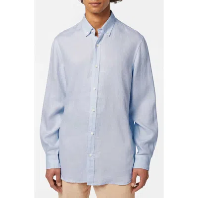 Scotch & Soda Linen Button-down Shirt In Shirt Blue