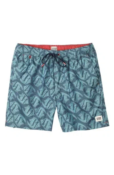 Scotch & Soda Low Tide Swim Trunks In Sargasso Sea