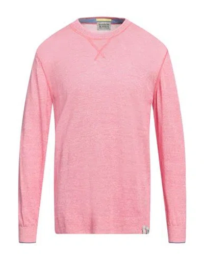 Scotch & Soda Man Sweater Magenta Size L Linen, Cotton
