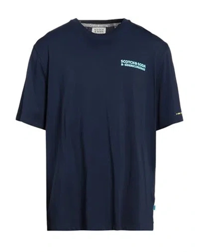 Scotch & Soda Man T-shirt Midnight Blue Size Xl Organic Cotton