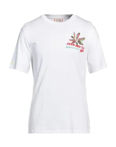 Scotch & Soda Man T-shirt White Size L Organic Cotton