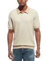 Scotch & Soda Marled Rib Sweater Polo Shirt In Beige