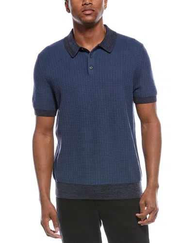Scotch & Soda Marled Rib Sweater Polo Shirt In Blue