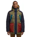 Scotch & Soda Men's Arza Quilted Colorblocked Mixed-media Full-zip Hooded Parka In Multi