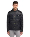Scotch & Soda Ivik Padded Colorblocked Snap Front Shirt Jacket In Black