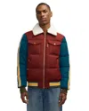 Scotch & Soda Men's Quilted Aviator Jacket With Removable Fleece Collar In Multi
