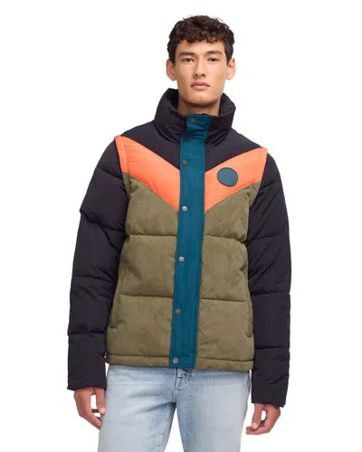 SCOTCH & SODA SCOTCH & SODA MEN'S NELLEKE MIXED MEDIA PUFFER WITH REMOVABLE SLEEVES